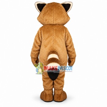 Obedient Khaki Raccoon Mascot Costume Obedient Khaki Raccoon Mascot Costume