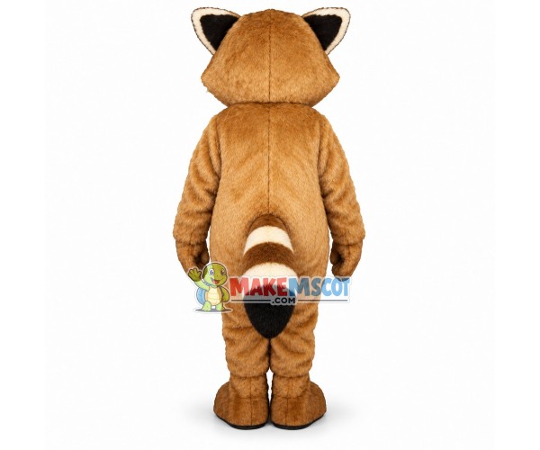 Obedient Khaki Raccoon Mascot Costume Obedient Khaki Raccoon Mascot Costume