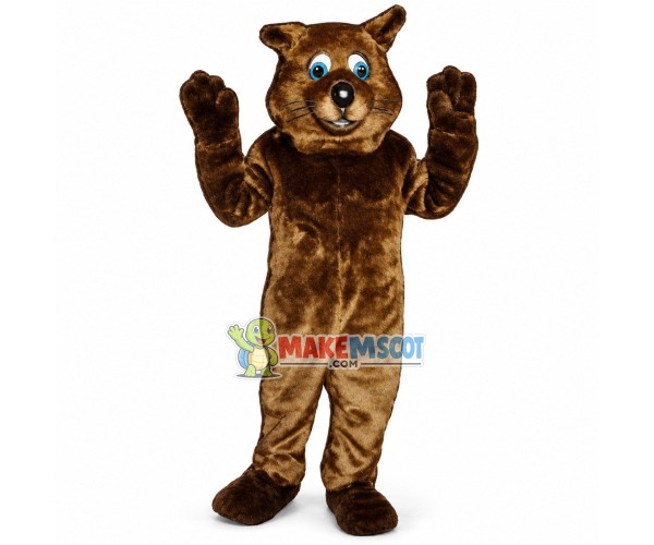 Adult Wild Bear With Blue Eyes Mascot Costume Adult Wild Bear With Blue Eyes Mascot Costume