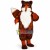 Alert Long Wool Red Fox Mascot Costume
