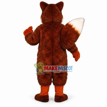 Alert Long Wool Red Fox Mascot Costume