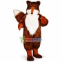 Alert Long Wool Red Fox Mascot Costume