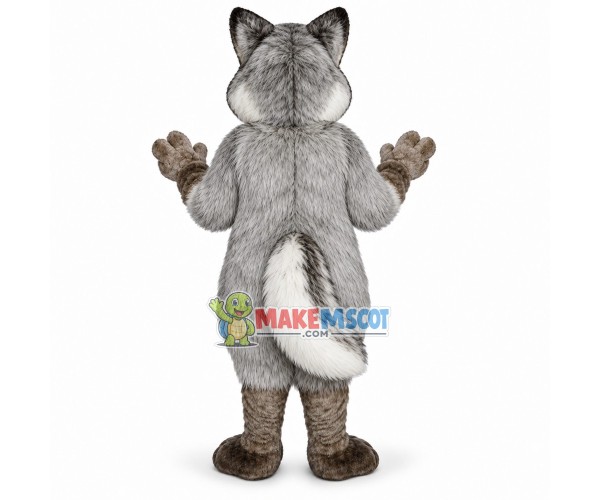 Sturdy Long Wool Gray Fox Mascot Costume Sturdy Long Wool Gray Fox Mascot Costume