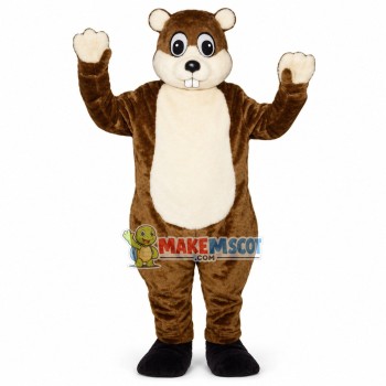 Lovely Cute Brown & White Beaver Mascot Costume