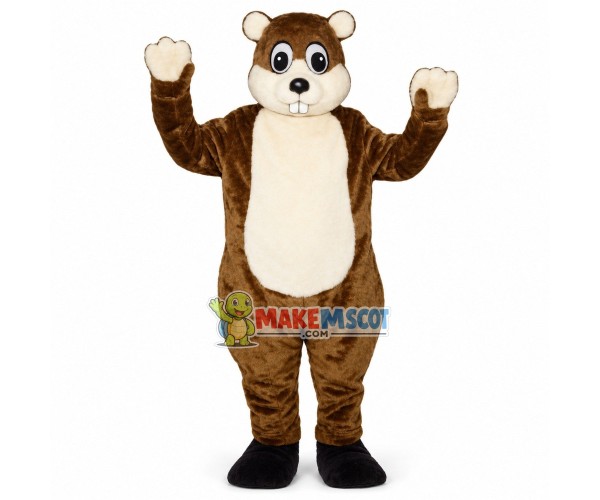 Lovely Cute Brown & White Beaver Mascot Costume Lovely Cute Brown & White Beaver Mascot Costume