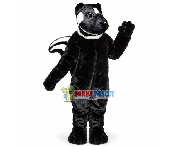 Black Shiny Wool Skunk Mascot Costume Black Shiny Wool Skunk Mascot Costume