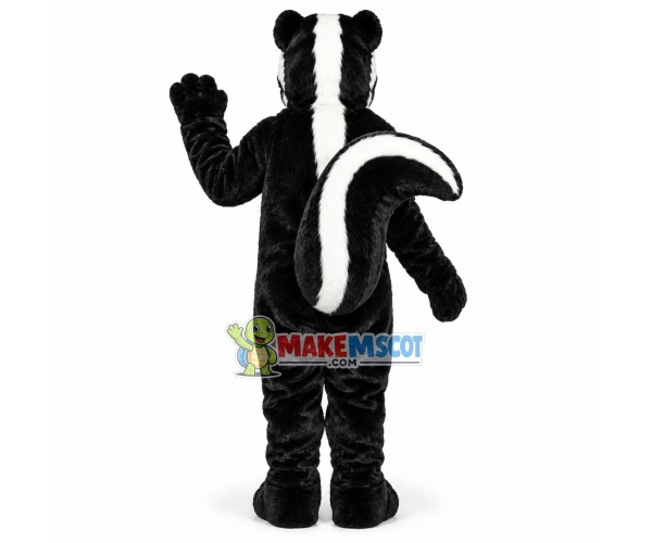 Black Shiny Wool Skunk Mascot Costume Black Shiny Wool Skunk Mascot Costume