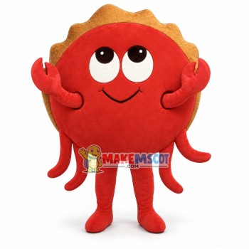 Red Crab With Round Body Mascot Costume