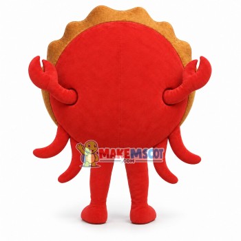 Red Crab With Round Body Mascot Costume Red Crab With Round Body Mascot Costume