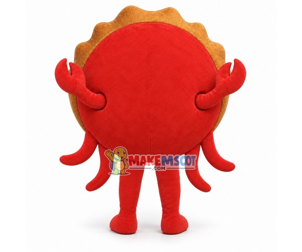 Red Crab With Round Body Mascot Costume Red Crab With Round Body Mascot Costume