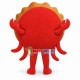 Red Crab With Round Body Mascot Costume Red Crab With Round Body Mascot Costume