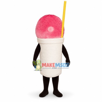 Cup of Icy Strawberry Smoothie Mascot Costume