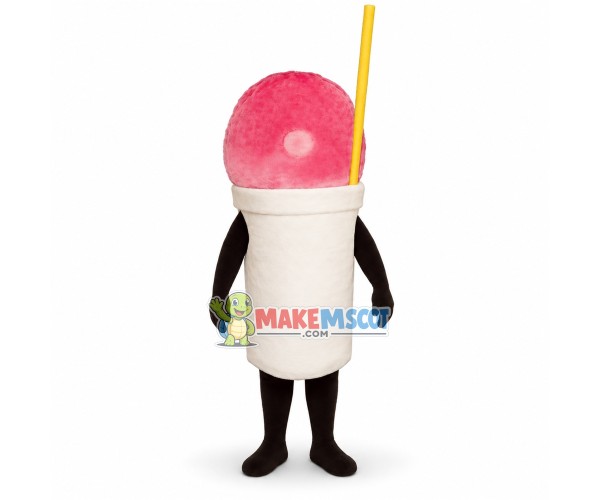 Cup of Icy Strawberry Smoothie Mascot Costume