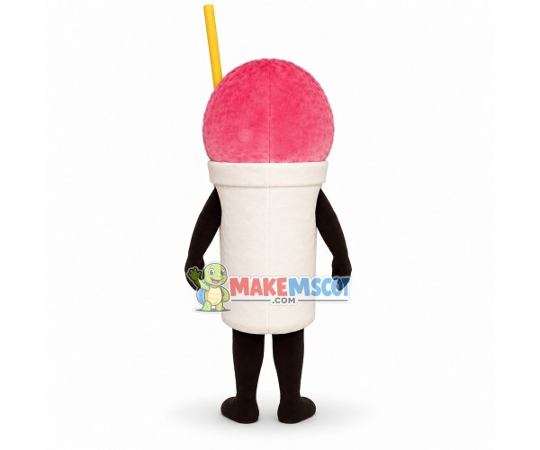 Cup of Icy Strawberry Smoothie Mascot Costume Cup of Icy Strawberry Smoothie Mascot Costume