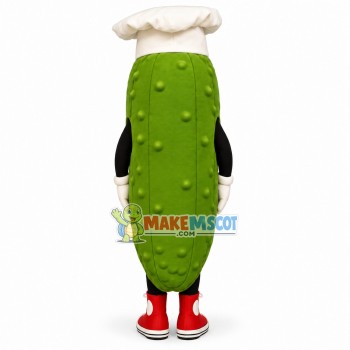 Bitter Melon Wearing Chef Hat Mascot Costume Bitter Melon Wearing Chef Hat Mascot Costume