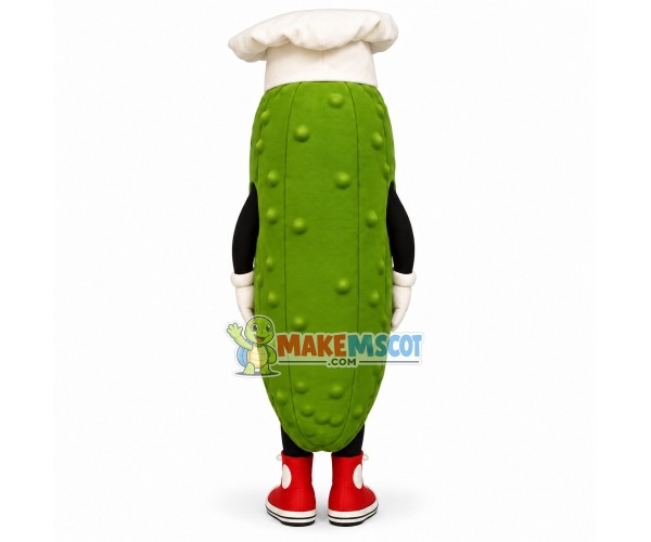 Bitter Melon Wearing Chef Hat Mascot Costume Bitter Melon Wearing Chef Hat Mascot Costume