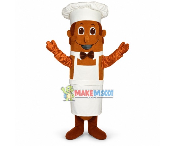 Ham Sausage In The Chef Apron Mascot Costume Ham Sausage In The Chef Apron Mascot Costume
