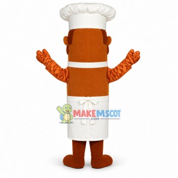 Ham Sausage In The Chef Apron Mascot Costume Ham Sausage In The Chef Apron Mascot Costume