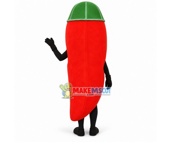Cartoon Chili Doll With Mustache Mascot Costume