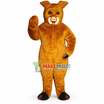 Brown Domestic Pig Mascot Costume Brown Domestic Pig Mascot Costume