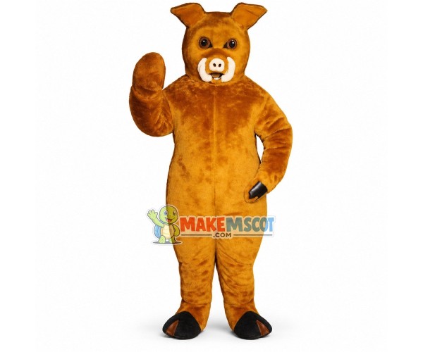 Brown Domestic Pig Mascot Costume Brown Domestic Pig Mascot Costume
