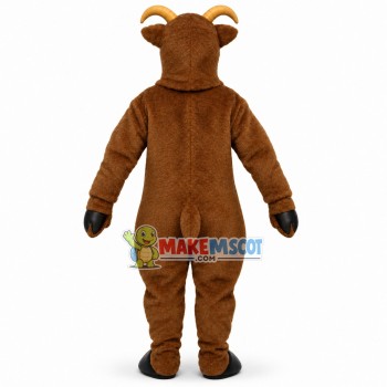 Adult Power Brown Goat Mascot Costume Adult Power Brown Goat Mascot Costume