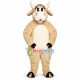 Lively Plush Beige Cattle Mascot Costume Lively Plush Beige Cattle Mascot Costume