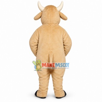 Lively Plush Beige Cattle Mascot Costume Lively Plush Beige Cattle Mascot Costume