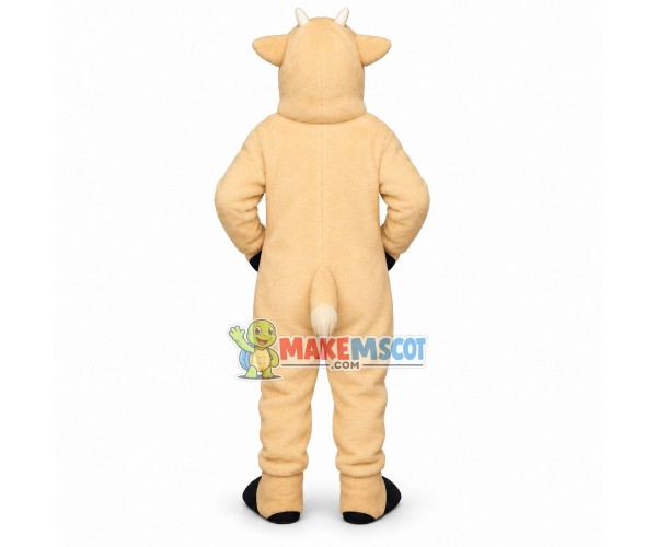 Short-horned Beige Goat Mascot Costume Short-horned Beige Goat Mascot Costume