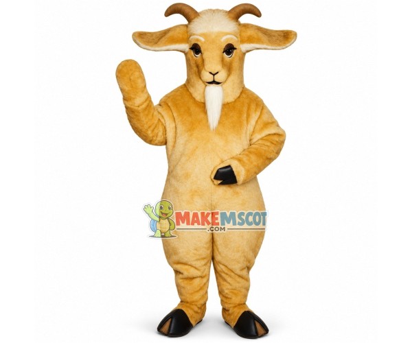 Elder Brown Goat Adult Mascot Costume Elder Brown Goat Adult Mascot Costume