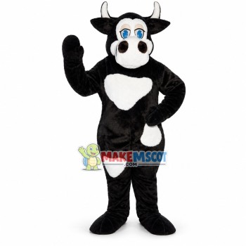 Black Cow With Blue Eyes Mascot Costume