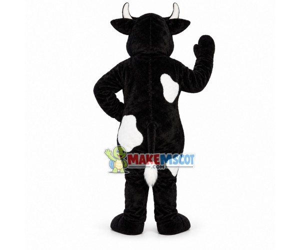 Black Cow With Blue Eyes Mascot Costume Black Cow With Blue Eyes Mascot Costume