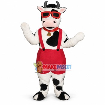 Cozy Cow With Sunglasses Mascot Costume Cozy Cow With Sunglasses Mascot Costume