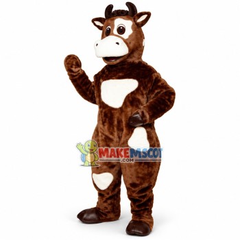 Adult Style Brown Cow Mascot Costume