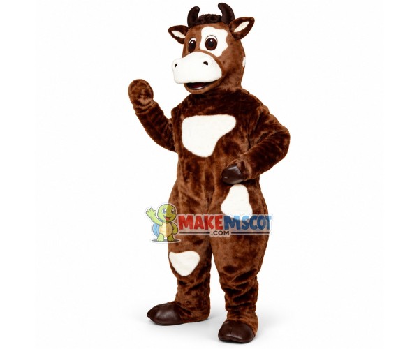 Adult Style Brown Cow Mascot Costume