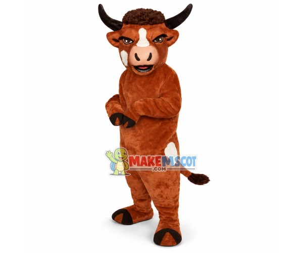 Fierce Power Brown Bull Mascot Costume Fierce Power Brown Bull Mascot Costume