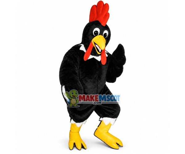 Flapping Black Rooster Mascot Costume Flapping Black Rooster Mascot Costume