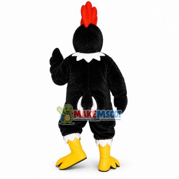 Flapping Black Rooster Mascot Costume