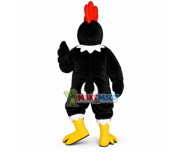 Flapping Black Rooster Mascot Costume Flapping Black Rooster Mascot Costume