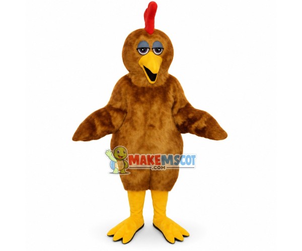 Crowing Brown Plush Chicken Mascot Costume Crowing Brown Plush Chicken Mascot Costume