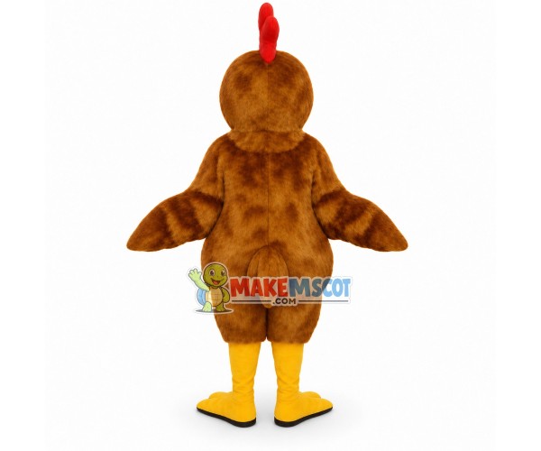 Crowing Brown Plush Chicken Mascot Costume Crowing Brown Plush Chicken Mascot Costume