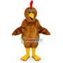 Crowing Brown Plush Chicken Mascot Costume