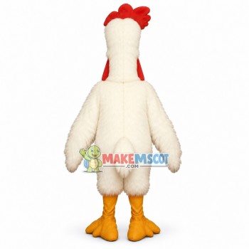 Frightened White Chicken Mascot Costume