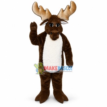 Mild Moose With Strong Horns Mascot Costume