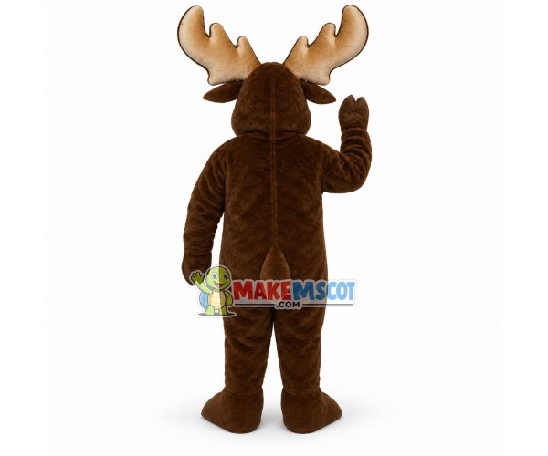 Mild Moose With Strong Horns Mascot Costume Mild Moose With Strong Horns Mascot Costume