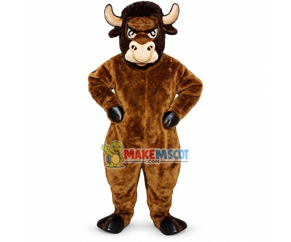 Powerful The Brown Buffalo Mascot Costume Powerful The Brown Buffalo Mascot Costume