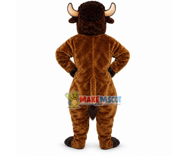 Powerful The Brown Buffalo Mascot Costume Powerful The Brown Buffalo Mascot Costume