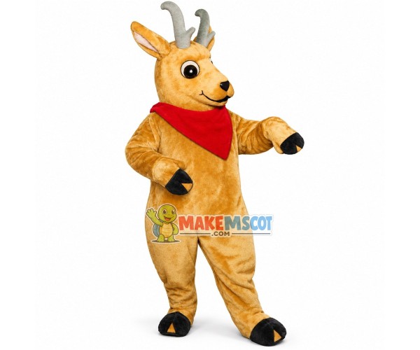 Young Deer Wearing Red Kerchief Mascot Costume Young Deer Wearing Red Kerchief Mascot Costume