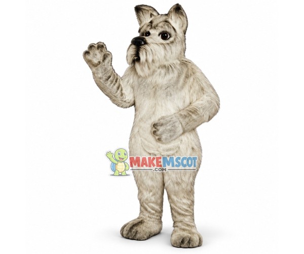 Adult Gray Dog Mascot Costume Long Wool Adult Gray Dog Mascot Costume Long Wool