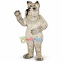 Adult Gray Dog Mascot Costume Long Wool
